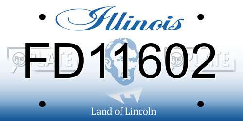 FD11602 Illinois License Plate