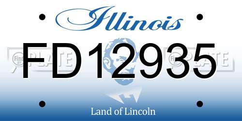 FD12935 Illinois License Plate