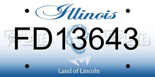 FD13643 Illinois License Plate