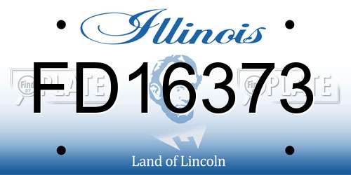 FD16373 Illinois License Plate