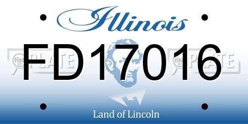 FD17016 Illinois License Plate