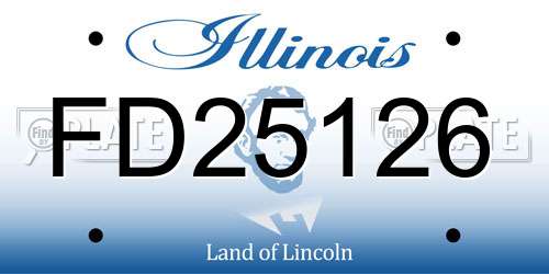 FD25126 Illinois License Plate
