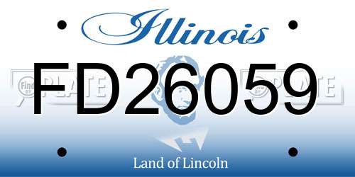 FD26059 Illinois License Plate