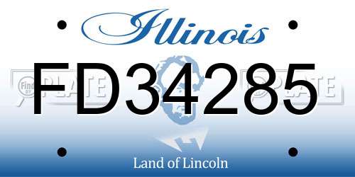 FD34285 Illinois License Plate
