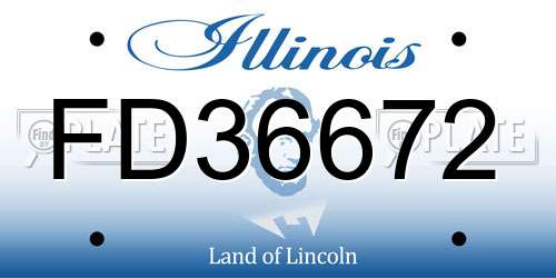 FD36672 Illinois License Plate