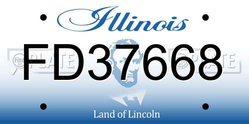 FD37668 Illinois License Plate