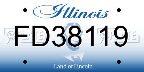 FD38119 Illinois License Plate
