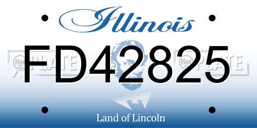 FD42825 Illinois License Plate