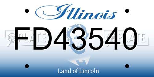 FD43540 Illinois License Plate