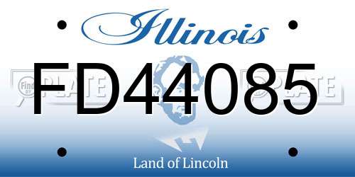 FD44085 Illinois License Plate