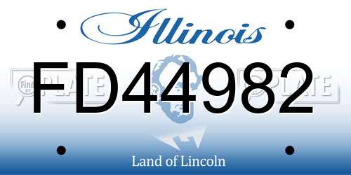 FD44982 Illinois License Plate