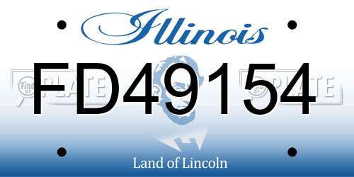 FD49154 Illinois License Plate