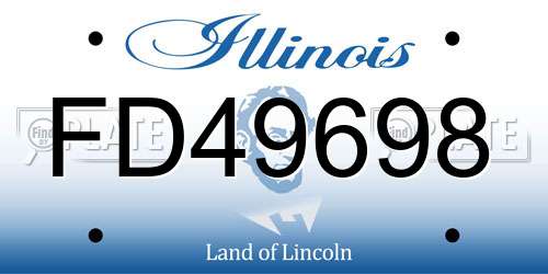 FD49698 Illinois License Plate
