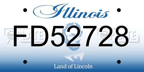 FD52728 Illinois License Plate