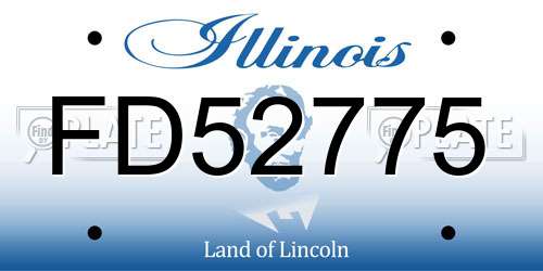 FD52775 Illinois License Plate