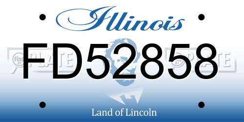 FD52858 Illinois License Plate