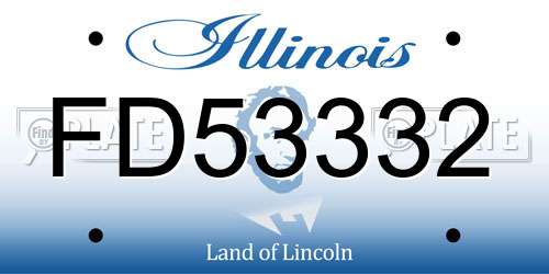 FD53332 Illinois License Plate