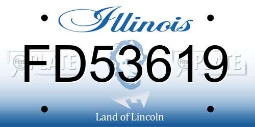 FD53619 Illinois License Plate