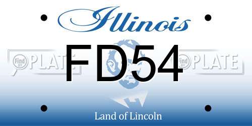 FD54 Illinois License Plate