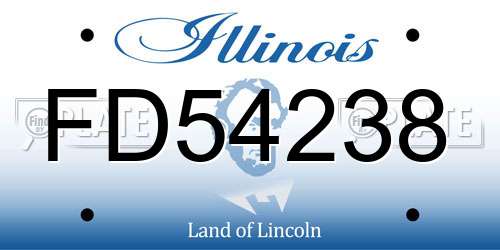 FD54238 Illinois License Plate