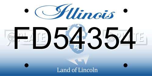 FD54354 Illinois License Plate