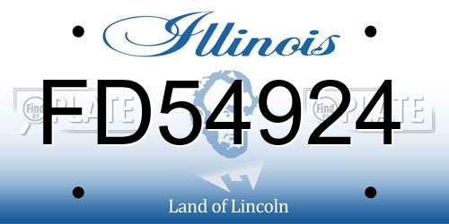 FD54924 Illinois License Plate
