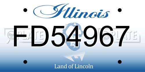 FD54967 Illinois License Plate