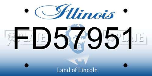 FD57951 Illinois License Plate