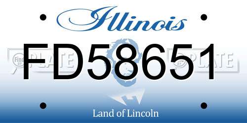FD58651 Illinois License Plate