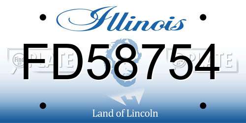 FD58754 Illinois License Plate