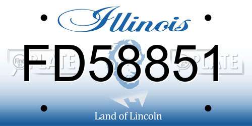 FD58851 Illinois License Plate