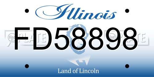 FD58898 Illinois License Plate