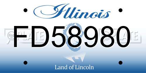FD58980 Illinois License Plate
