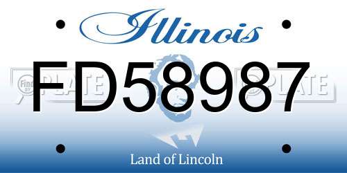 FD58987 Illinois License Plate