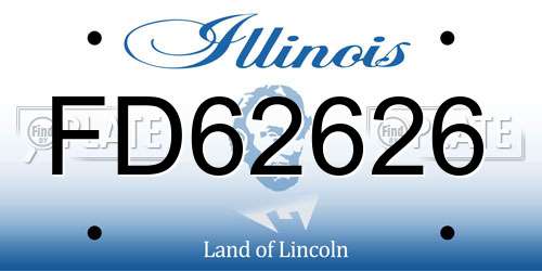 FD62626 Illinois License Plate