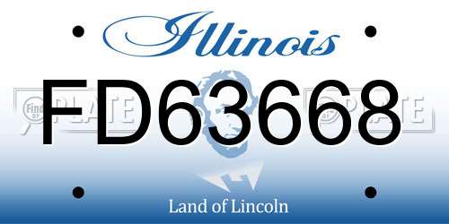 FD63668 Illinois License Plate