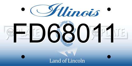 FD68011 Illinois License Plate