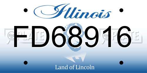 FD68916 Illinois License Plate