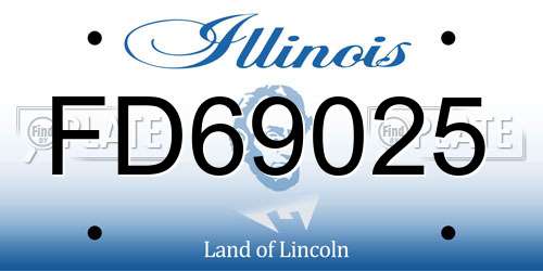 FD69025 Illinois License Plate