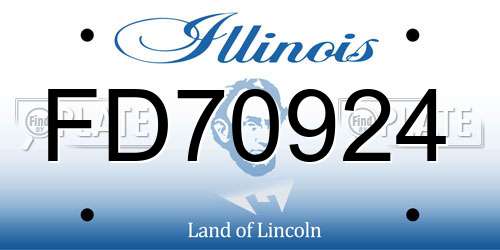 FD70924 Illinois License Plate
