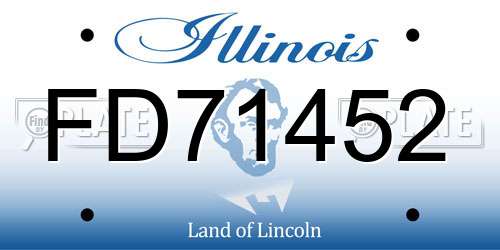 FD71452 Illinois License Plate