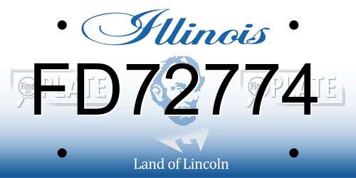 FD72774 Illinois License Plate