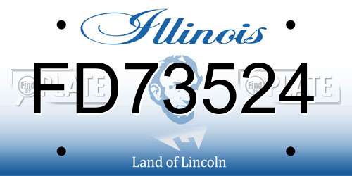 FD73524 Illinois License Plate
