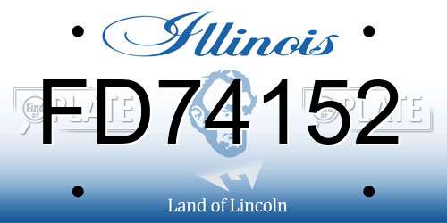 FD74152 Illinois License Plate