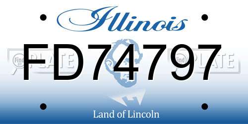 FD74797 Illinois License Plate