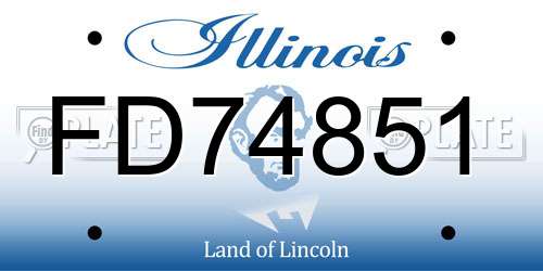 FD74851 Illinois License Plate