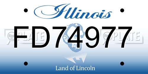 FD74977 Illinois License Plate
