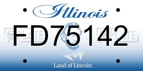 FD75142 Illinois License Plate
