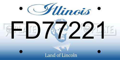 FD77221 Illinois License Plate