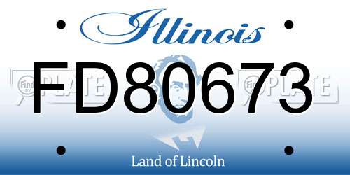 FD80673 Illinois License Plate